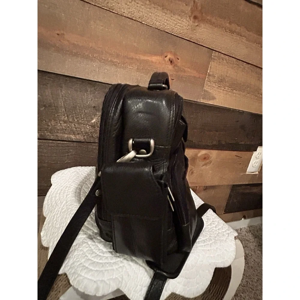 Wilsons Leather‎ Black Messenger Bag Multi Pocket Organizer Briefcase